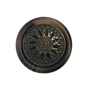 Vintage Art Deco  Shank Buttons Pin Wheel Brown Swirl 20mm & 15mm Lot of 11